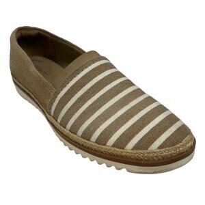 EUC Clarks Collection Shoe Suede & Canvas Comfort Padded Espadrille Size 8.5